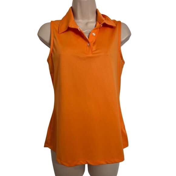 Greg Norman Size Small Orange Golf Sleeveless Collared Tank NWT $50 Stretchy Wom - Picture 8 of 9